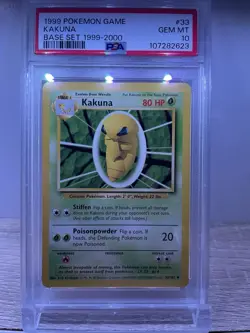 Pokemon Card 1999-2000 Base Set Kakuna 33/102 4th Print PSA 10 Gem Mint-TCG-WOTC - Image 1