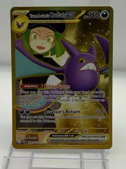 Team Rockets Crobat Ex 242/182 Hyper Rare Gold Card / Destined Rivals Fresh Pack - Image 1