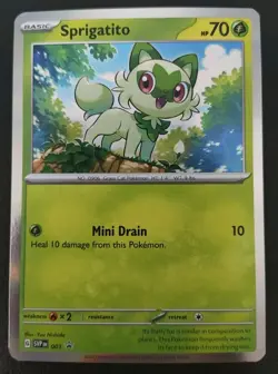 Sprigatito SVP001 Promo,  Scarlet & Violet,  Holo Rare Pokemon Card - Image 3