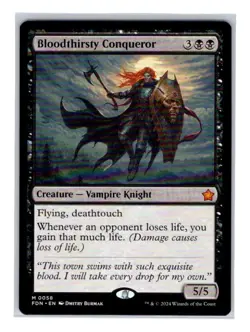 Bloodthirsty Conqueror #0058 Mythic Creature-Vampire Knight MTG 2024 Foundations - Image 3
