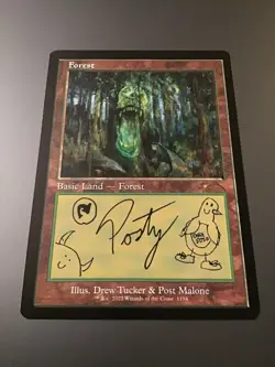 MTG Secret Lair x Post Malone #1194 Forest NM - Image 1