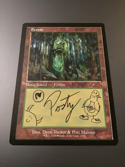MTG Secret Lair x Post Malone #1194 Forest NM - Image 3