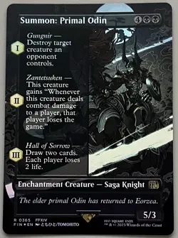 MTG Final Fantasy Summon: Primal Odin Enchantment Creature RARE FOIL #0365 - Image 1