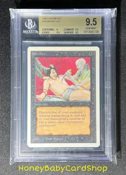 MTG Unlimited Edition 1993 Sacrifice BGS 9.5 GEM MINT Old School 93/94 Pop. 9 - Image 6