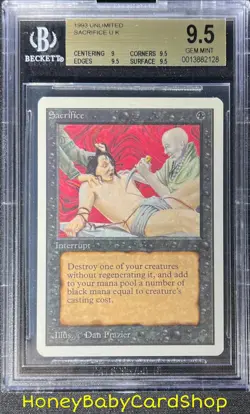 MTG Unlimited Edition 1993 Sacrifice BGS 9.5 GEM MINT Old School 93/94 Pop. 9 - Image 7