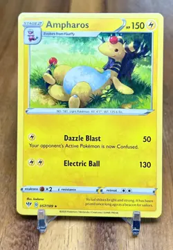 Ampharos 057/189 Darkness Ablaze Rare Pokemon Card NM - Image 1