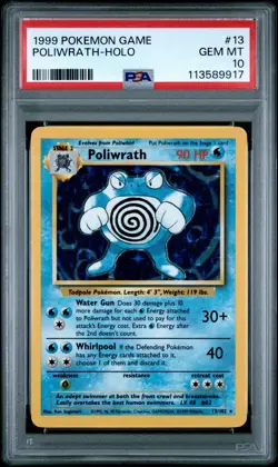 1999 Pokemon Base Set Poliwrath Holo #13 - PSA 10 GEM MINT - Image 1