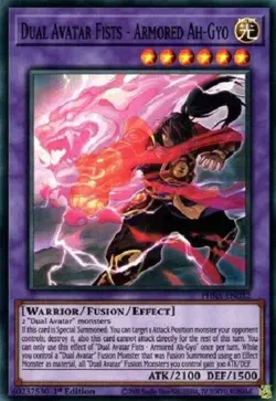Yugioh - Dual Avatar Fists Armored Ah Gyo - 1st Super Rare NM - Free Holo Card - Image 1