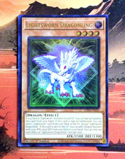 YuGiOh! Lightsworn Dragonling LEDE-EN023 1st Edition NM/VNM UR SMALL HOLO BLEED - Image 1