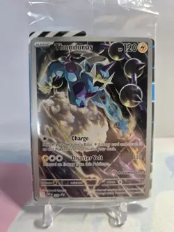 Thundurus SVP 209 Pokemon Center stamp - Pokemon TCG Black Bolt ETB Promo SEALED - Image 6
