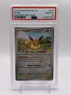 PSA 10 Eevee Pokemon Day 074/131 Prismatic Evolutions Stamped Promo English - Image 3