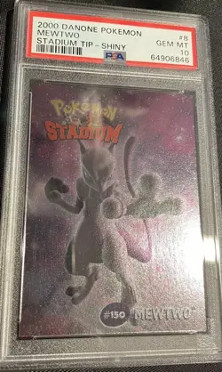 2000 Pokemon Danone Stadium Tip Mewtwo Shiny #8 - PSA 10 - Image 1
