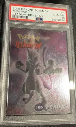 2000 Pokemon Danone Stadium Tip Mewtwo Shiny #8 - PSA 10 - Image 4