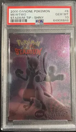 2000 Pokemon Danone Stadium Tip Mewtwo Shiny #8 - PSA 10 - Image 5