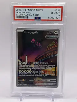2023 Pokemon SV Paradox Rift Iron Jugulis #216/182 PSA 10 - Image 1