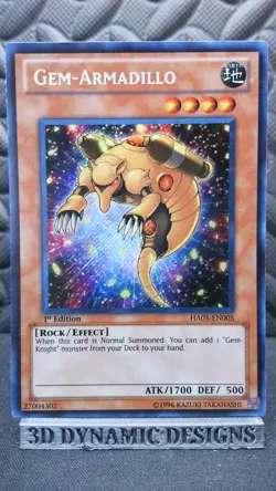 | Yugioh Gem-Armadillo HA05-EN005 1st Edition Secret Rare Hidden Arsenal NM- | - Image 1