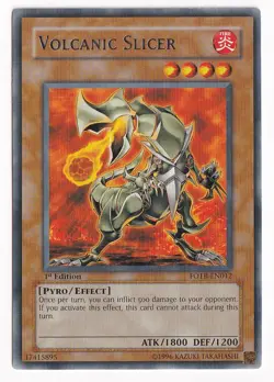 Yugioh Volcanic Slicer FOTB-EN012 Rare 1st Ed LP - Image 1