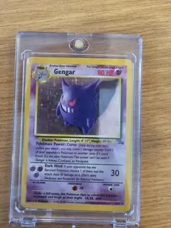 PokÃ©mon Gengar TCG Fossil Holo Unlimited Rare Card 5/62 1999 MP - Image 1