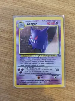 PokÃ©mon Gengar TCG Fossil Holo Unlimited Rare Card 5/62 1999 MP - Image 2