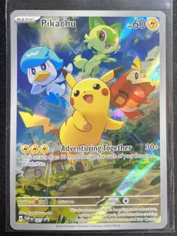 Pikachu 027 Black Star Promo PokÃ©mon Card Holo Full Art Rare Paldea Evolved - Image 1