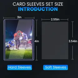 800 Packs Card Sleeves Top Loads 400 Hard + 400 Soft Sleeves, Clear - Image 2