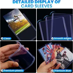 800 Packs Card Sleeves Top Loads 400 Hard + 400 Soft Sleeves, Clear - Image 4