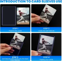 800 Packs Card Sleeves Top Loads 400 Hard + 400 Soft Sleeves, Clear - Image 5