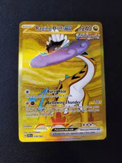 PokÃ©mon Card: A Raging Bolt ex Temporal Forces #218/162 Hyper Rare Gold  - Image 1