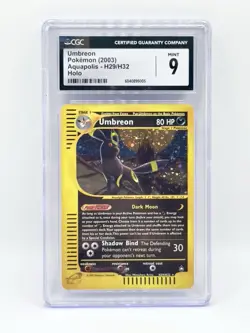 Umbreon H29/H32 Aquapolis Holo Rare CGC 9 Mint Pokemon Card 2003 PSA Grail Swirl - Image 1