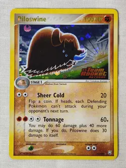 NM Piloswine - Reverse Holo Swirl 13 Team Rocket Returns Pokemon TCG - Image 1