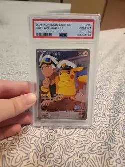 PSA 10 CAPTAIN PIKACHU #09 2025 Pokemon CBB1 CS - Image 3