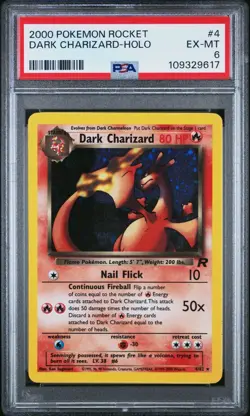 2000 Pokemon Team Rocket Dark Charizard Holo 4/82 PSA 6 EX-MT - New Slab Cert - Image 1