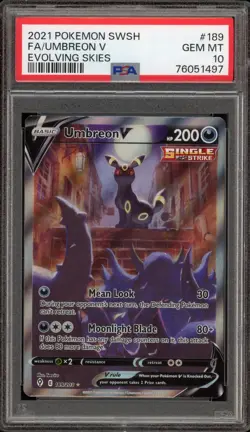 Pokemon Umbreon V Evolving Skies Full Alt Art #189 PSA 10 Gem Mint - Image 1