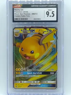 Pokemon Raichu GX  Hidden Fates Promo SM213 Hidden Fates Tin CGC 9.5 Mint+ - Image 1