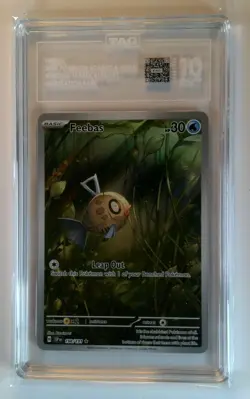 FEEBAS 2024 SSP SURGING SPARKS POKEMON ILLUSTRATION RARE #198 TAG 10 GEM MINT - Image 1