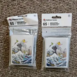 2 × 65 Great Wave Pikachu & Friends Card Sleeves - Pokemon TCG Scarlet & Violet - Image 1
