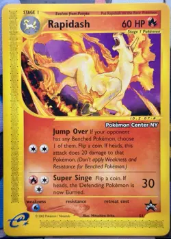 Rapidash # 51 WOTC Black Star PROMO "Pokemon Center NY" Stamped Card - Image 1