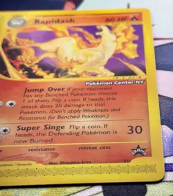 Rapidash # 51 WOTC Black Star PROMO "Pokemon Center NY" Stamped Card - Image 3