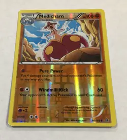 PokÃ©mon MEDICHAM Card 80/160 Reverse Holo Rare XY Primal Clash Near Mint TCG - Image 2