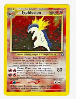 PokÃ©mon Typhlosion TCG Neo Genesis Holo Card 18/111 Unlimited Rare MP - Image 1