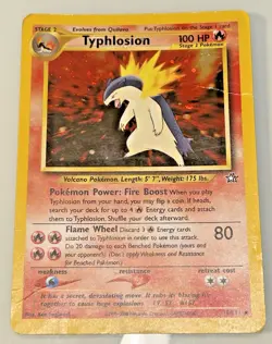 PokÃ©mon Typhlosion TCG Neo Genesis Holo Card 18/111 Unlimited Rare MP - Image 2