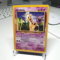 Pokemon card Girafarig 1st Edition 58/111 Neo Genesis Near Mint - Image 1