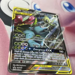 Celebi & Venusaur GX SM167 - Sun & Moon Tag Team Promo Alt Art Pokemon TCG NM/M  - Image 1