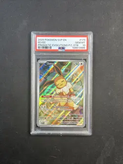 2025 POKEMON PRISMATIC EVOLUTIONS POKEMON CENTER ETB PROMO EN #173 EEVEE PSA 10 - Image 3