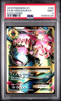 POKEMON PSA 9 M VENUSAUR EX FULL ART 100/108 EVOLUTIONS ENGLISH 2016! - Image 1