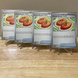4x Buddy-Buddy Poffin 144/162 Temporal Forces Pokemon TCG Playset - Image 1