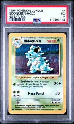 1999 Pokemon Jungle Nidoqueen #7 No Symbol PSA 5 - Image 1
