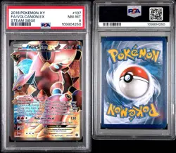 POKEMON PSA 8 VOLCANION EX FULL ART 107/114 STEAM SIEGE XY ENGLISH 2016! - Image 6