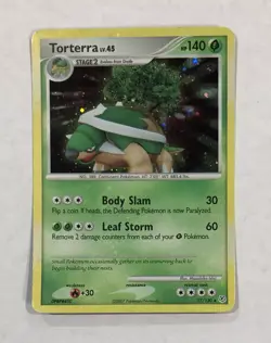 Pokémon TORTERRA 17/130 Holo Rare Diamond & Pearl Error LP HOLO BLEED Light Play - Image 1