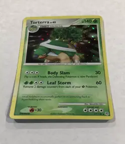 Pokémon TORTERRA 17/130 Holo Rare Diamond & Pearl Error LP HOLO BLEED Light Play - Image 2